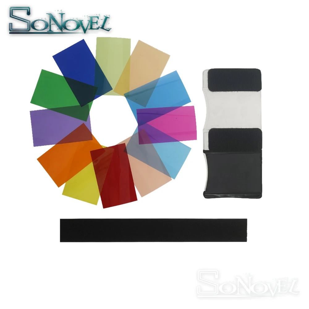 Kit diffuseur Flash 12 couleurs + réflecteur argent/blanc + faisceau pliable snoot speedlight pour Canon Nikon Sony Godox Yongnuo flash