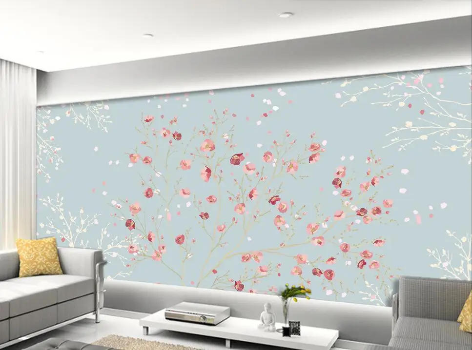 

Custom floral wallpaper,Elegant flowers trees,3D retro mural for living room bedroom sofa backdrop waterproof wallpaper