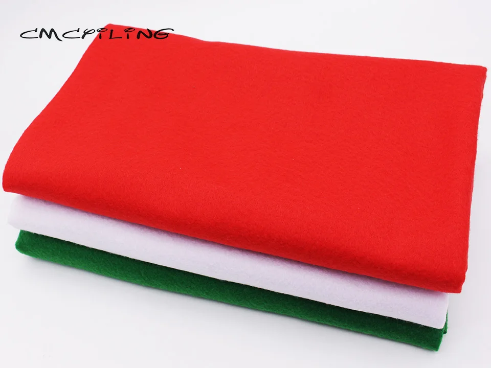 Rot-weiß-grüner weicher Filzstoff für Handarbeiten, DIY, Nähen, Puppen, Basteln/Vliesstoff/Polyestertuch 45 cm x 110 cm – Detail 5