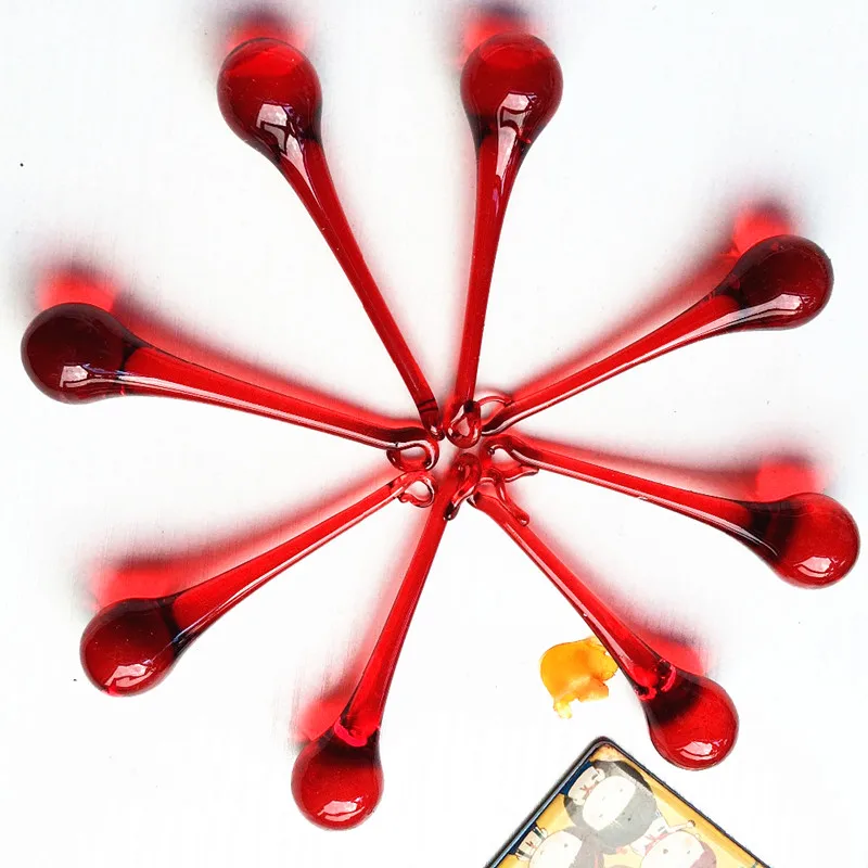 crystal glass pendant chandelier hanging lamp parts red raindrop prisma decoracao para casa aneis livres 20x80 mm 20 pcs 01