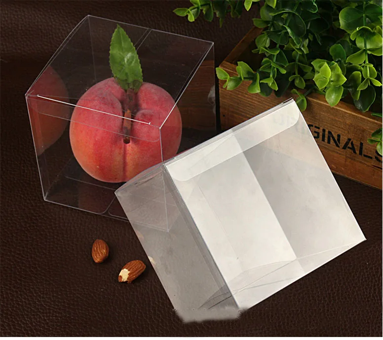 20pcs 10*10*10cm Transparent Waterproof PVC Boxes Packaging Plastic Clear Box Storage For Food/jewelry/Candy/Gift/cosmetics