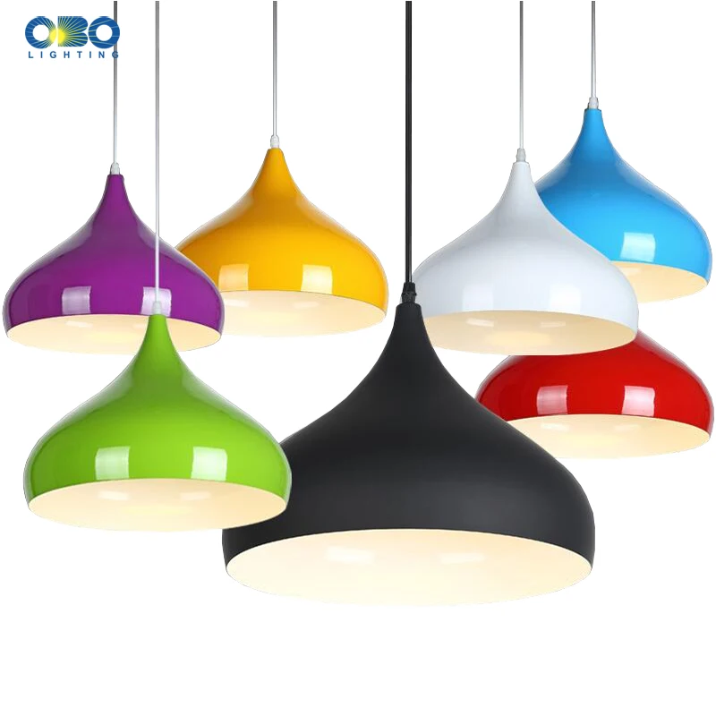 

Modern Pendant Lights Aluminum Color Lampshade Painted Macaron Style Dining Table Pendant Lamp Indoor Lighting E27 110-240V