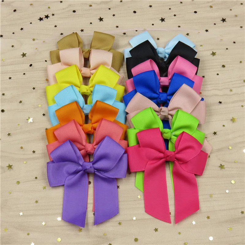 1PCS Solid Grosgrain ribbon Hairpins Bow For Girl Bohemian Headband Clip Scrunchy Korean Fashion Kid Hair Accessories For Women