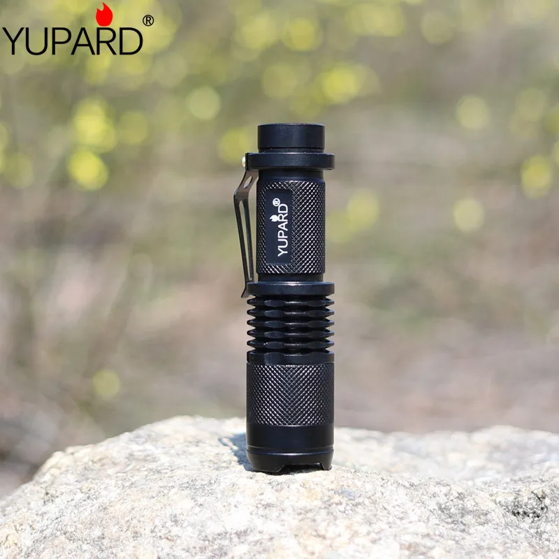 YUPARD Mini 12W   XML XM-L2 LED Adjustable Zoomable Flashlight Lamp Light Torch Black T6 LED  1x18650 rechargeable battery