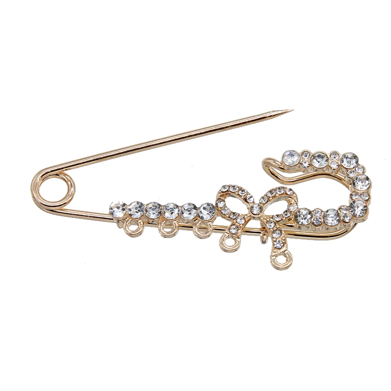 Classic charm cute bow pin female models long brooch delicate jewelry winter hundred matching fashion style