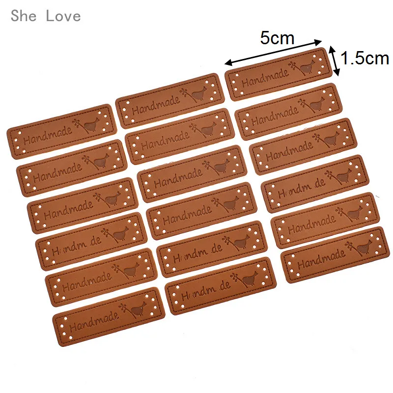 Chzimade 50Pcs/lot Handmade Leather Sewing Garment Labels Household Textile Labels Tags Patchwork Apparel Accessories