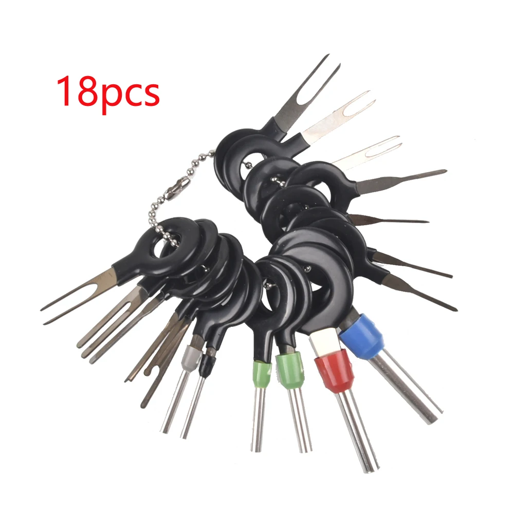 11/14/18/21/26pcs Car Plug Circuit Board Wire Harness Terminal Extraction Disassembled Crimp Pin Back Needle Remove Tool Kit