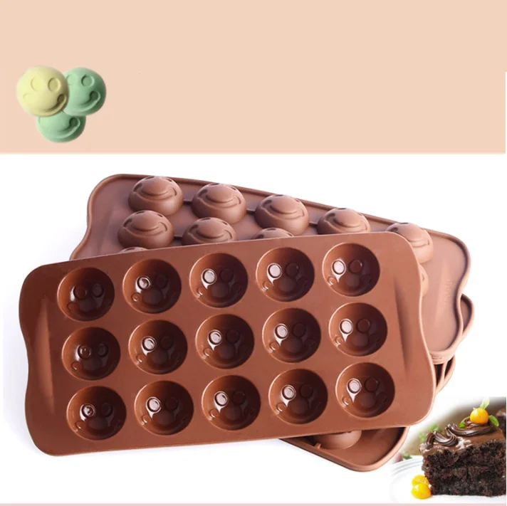 Aomily Simle Face Chocolate Mold DIY Silicone 3D Handmade Candy Fondant Chocolate Kitchen Mould Silicone Cookies Cake DIY Mold