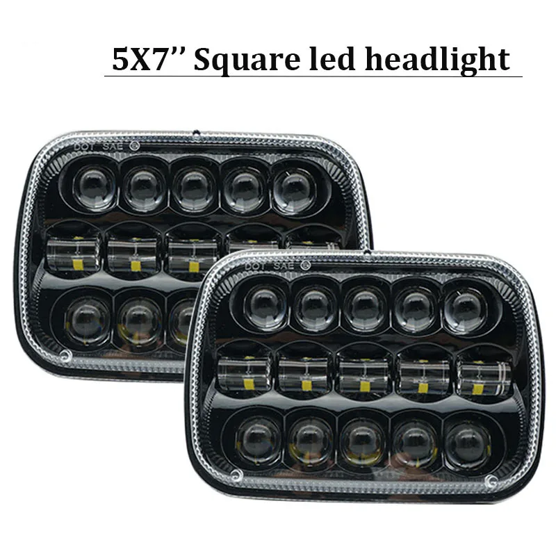 

For Jeep Wrangler Accessories 5x7 inch Rectangular led headlight 7'' H4 Plug H6054 Headlights H5054 6052 for Jeep Cherokee XJ