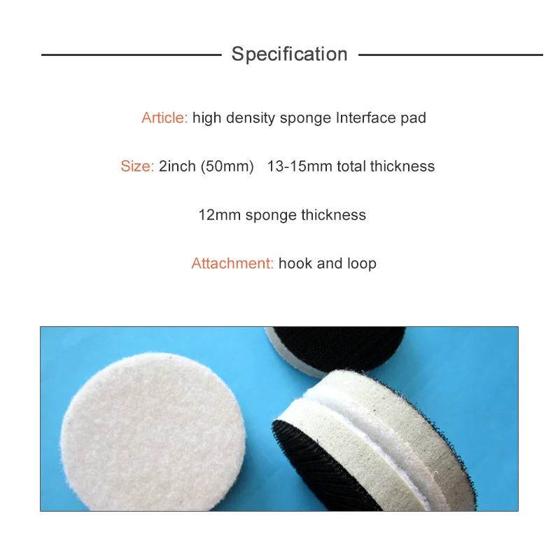 5PCS High Density Sponge Interface Pad 2 Inch 50mm Self-adhesive Sander Backing Pad Polishing Pad Hook and Loop