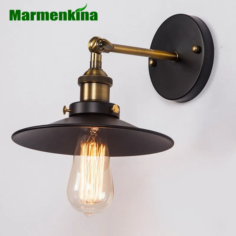 

American Indoor lighting vintage wall lamp Iron wall lights for home diameter 22cm AC110-240V E27