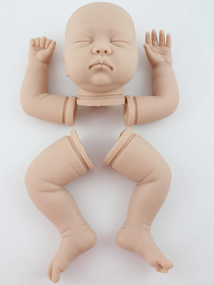 hot-selling unpainted silicone reborn doll kit vinyl sleeping dolls eyes closed DIY Model Kit Head Arms Legs Accessories parts