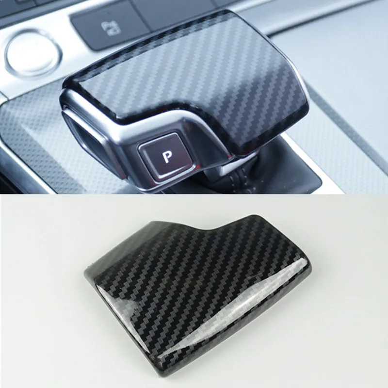 Center Console Gear Shift Knob Head Cover Trim For Audi A6 C8 2019 LHD Carbon Fiber Color Car Interior Accessories