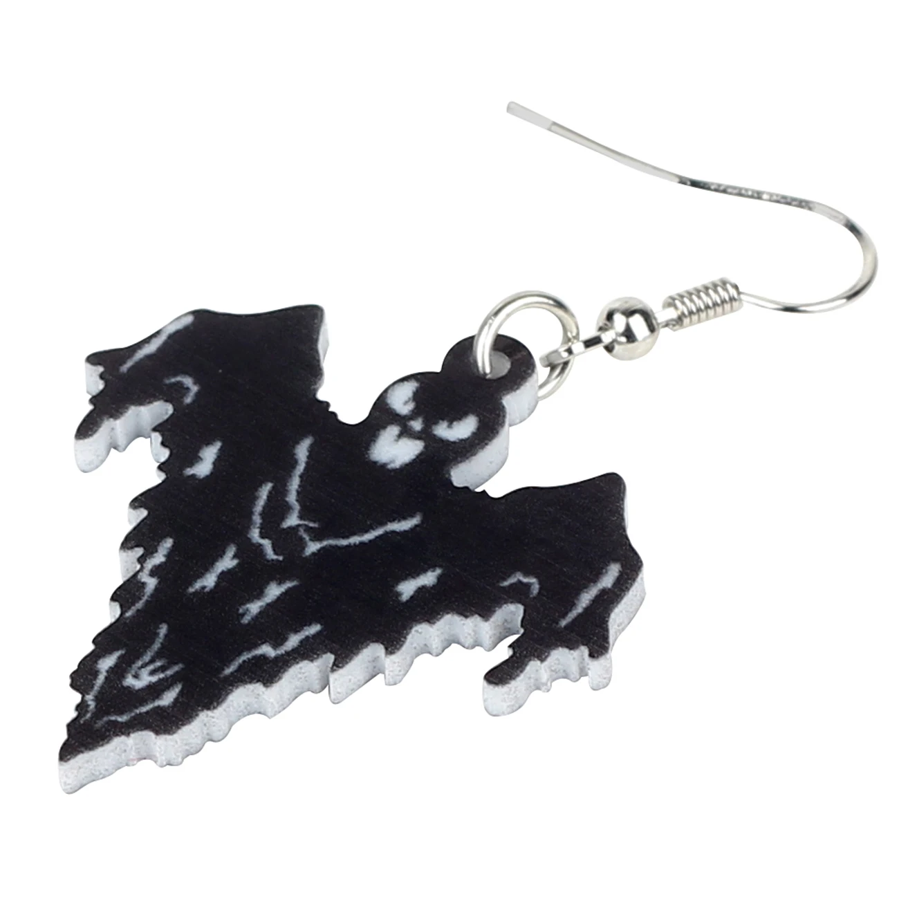 Bonsny Acrylic Halloween Black Ghost Shadow Earrings Drop Dangle Punk Party Decoration Jewelry For Women Girls Charms Wholesale