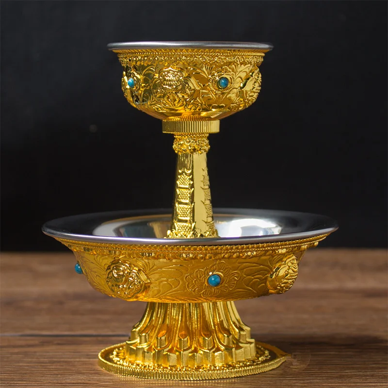 Tibetan Buddhism Boutique Golden Cup Eight Auspicious Uphold The Constitution Exquisite Stainless Steel Liner Home Decoration