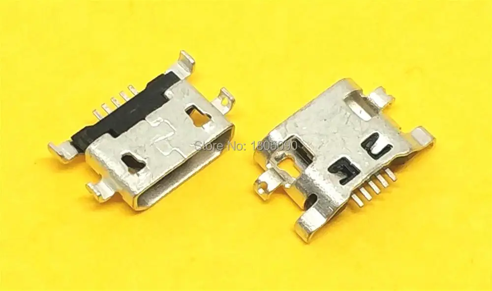 100pcs Micro USB reverse heavy plate 1.2 Charging Port Connector for Lenovo A708t S890 / for Alcatel 7040N for HuaWei G7 G7-TL00