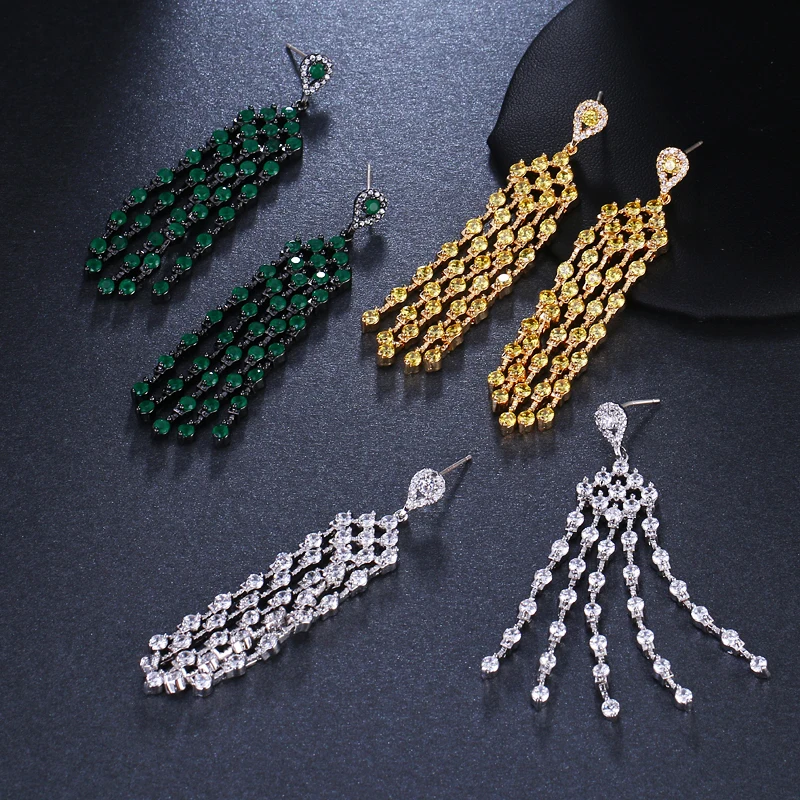 Bettyue Brand Fashion Charm Shining AAA Zircon Three Colors Jewelry Earrings For Woman EuroPean Style Wedding Gifts