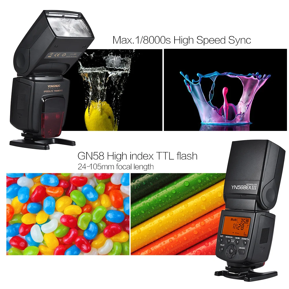YONGNUO YN568EX III YN-568EX III TTL Wireless HSS Flash Speedlite for Canon Nikon DSLR Camera Compatible YN600EX-RT II YN568EXII