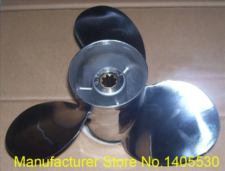 Propeller for Yamaha Hyfong Parsun etc. 2 and 4 stroke 9.9-15-20HP Outboards 10 inch stainless steel 9 1/4*10-J