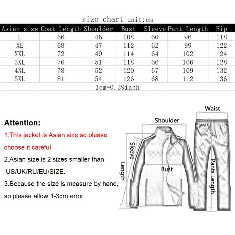 Tracksuit Men Set New Spring Autumn Sportswear Sports Suit Casual Sweatsuit Jacket+Pants Male Jogging Clothing Asian Size L-5XL