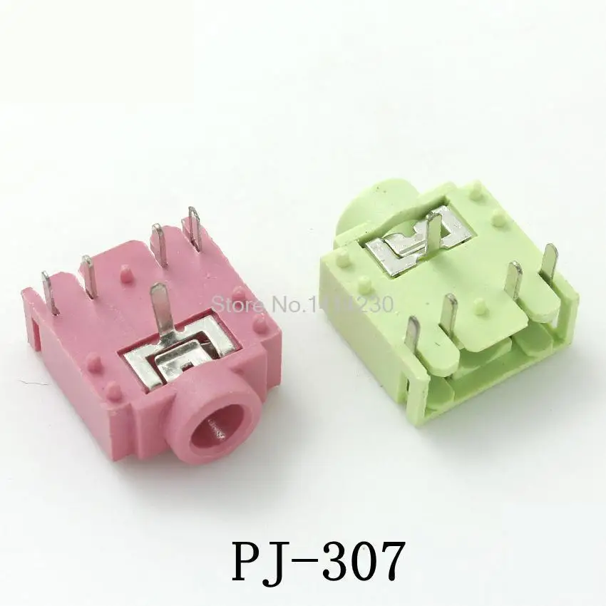 10Pcs PJ-307 PJ307 3.5mm Stereo Jack Socket Audio Jack Connector PCB 3F07 5pcs pink and 5pcs green