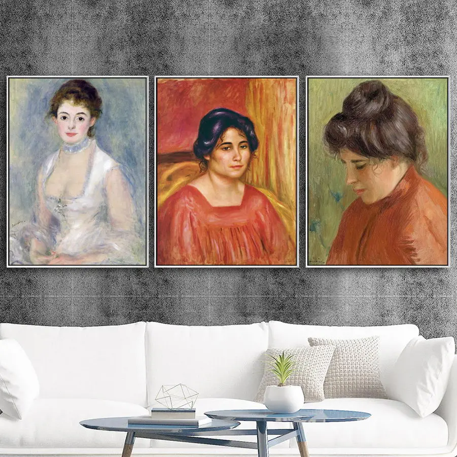 Home Decoration Print Canvas Art Wall Pictures Poster Canvas Printings Paintings French Pierre-Auguste Renoi Madame Severine