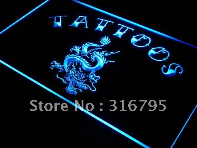 i931 Tattoo Dragon Chinese Shop Art LED Neon Light Light Signs On/Off Switch 20+ Colors 5 Sizes