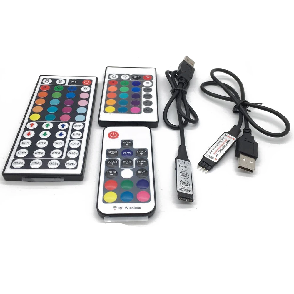 Led Strip 5 12 24 V Volt RGB USB IR RF Remote Controller 5V 12V 24V USB LED Strip light 3 17 24 Key Remote Wireless Controller