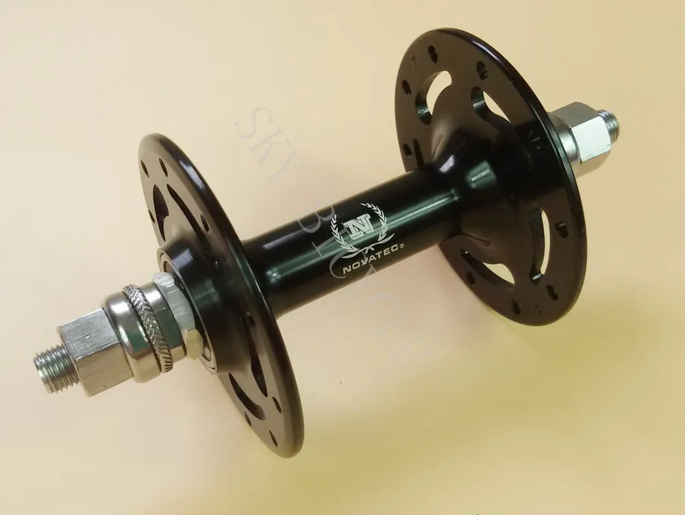 ノバテックA165SBTリムフロントトラックバイクハブ20h 32h黒赤銀固定