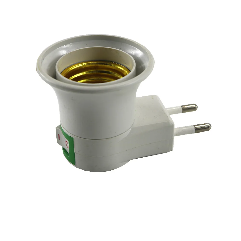 

e27 Lamp Base E27 LED Light Male Socket to EU US Type Plug Adapter Converter for Bulb Lamp Holder With ON/OFF Button Switch 1pc