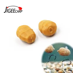 JIGEECARP 10PCS Soft Carp Fishing Floating Tiger Nut Pop up Artificial Bait Lures Carp Fishing Accessories Brown Yellow