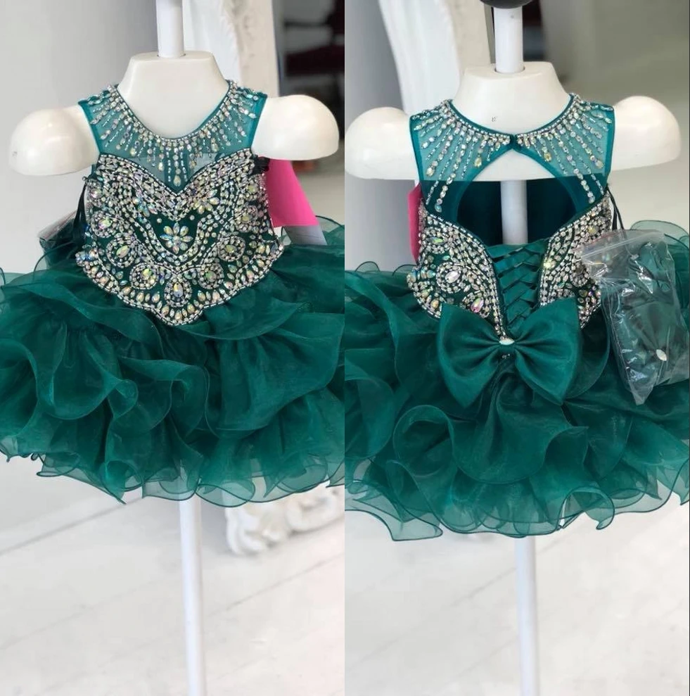 Cupcake ๆน้อยๆสาวชุด 2019 Hunter Glitz ประกวด Gowns สำหรับเด็กทารกเด็กวัยหัดเดินรูปภาพจริง