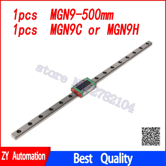 Linear Guide 9mm MGN9 500mm linear rail way + MGN9C or MGN9H Long linear carriage for CNC X Y Z Axis