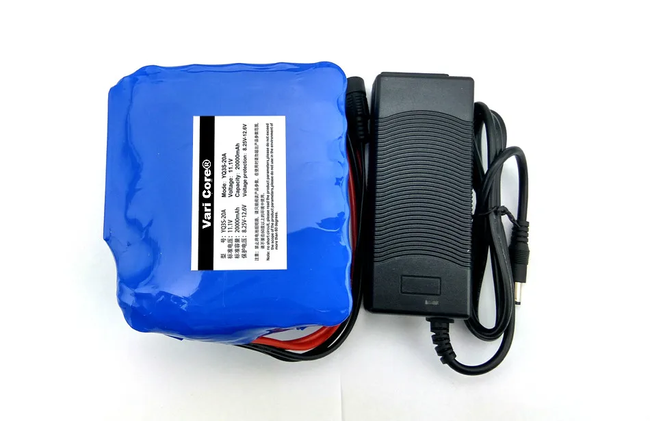 

12V 20AH 18650 lithium battery 60A Current xenon Lamp 12.6 V high-capacity miner's lamp battery With PCB protect + 3A charger