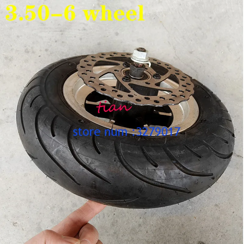 Free Shipping New 10 Inch Electric Scooter Wheel with Hub 3.50-6 Vacuum Road Tyre with Brake Disc Fits Folding Electric Scooter