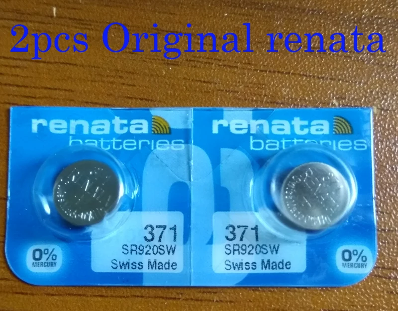 2Xrenata Silver Oxide Watch Battery 371 SR920SW 920 1.55V 100% original brand renata 371 renata 920 battery