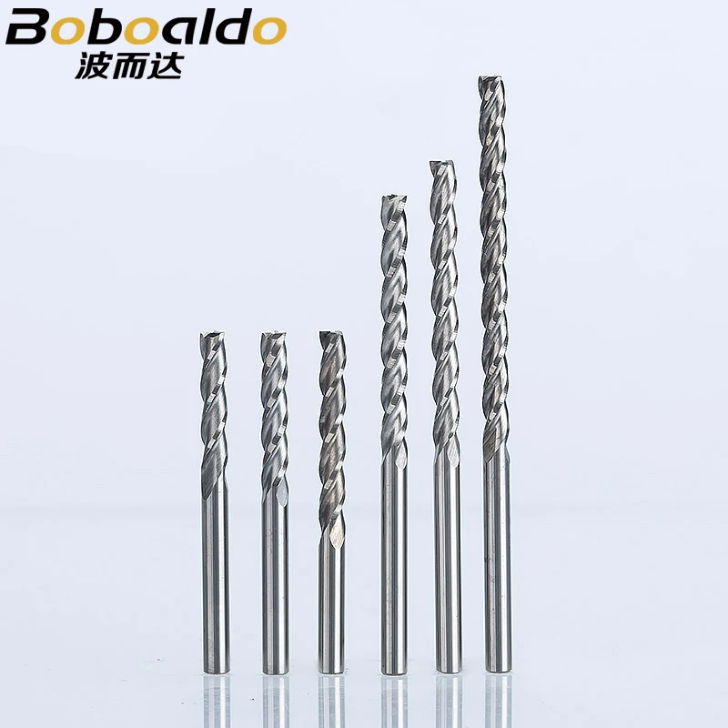 5 Cái/bộ 3.175Mm 3 Sáo Xoắn Ốc Cắt Router Bit Cho Gỗ CNC Cấp Cối Xay Carbide Xay Cắt Tugster Thép Không Gỉ dao Cắt