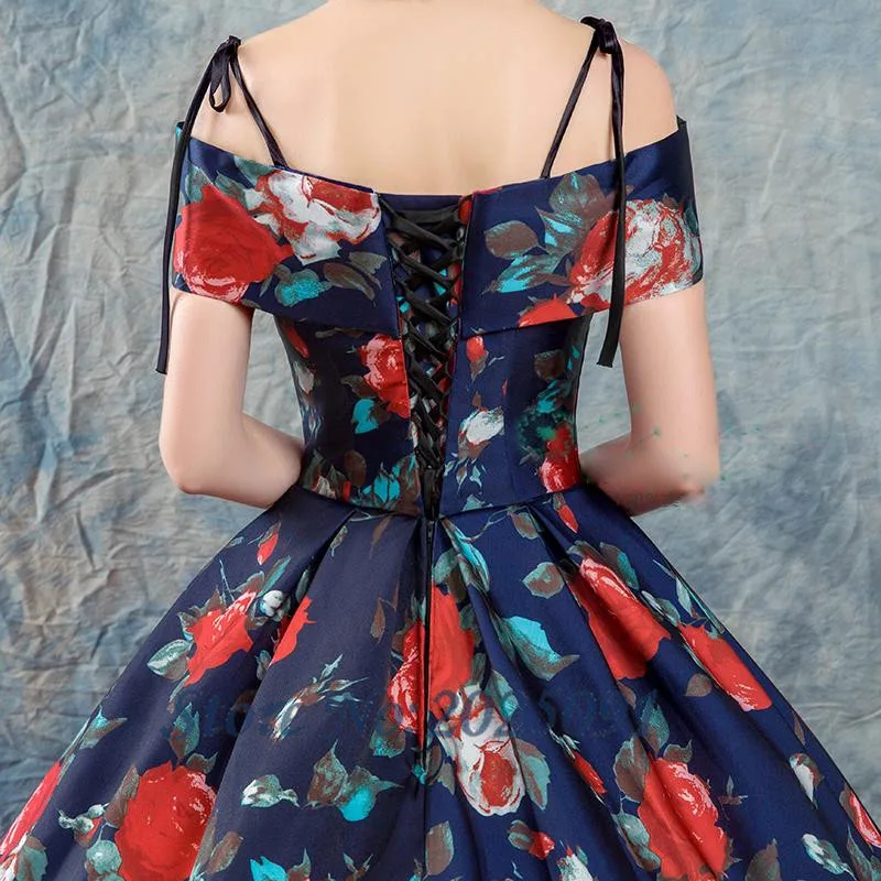 Robe De bal longue à imprimé Quinceanera, épaules dénudées, mascarade, robe De bal, nouvelle collection 2019