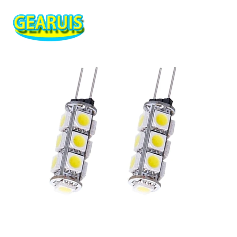 10 Uds. De alta calidad blanco G4 13 leds 5050 SMD 12V hogar coche RV barco marino bombilla LED lámpara blanco cálido blanco frío