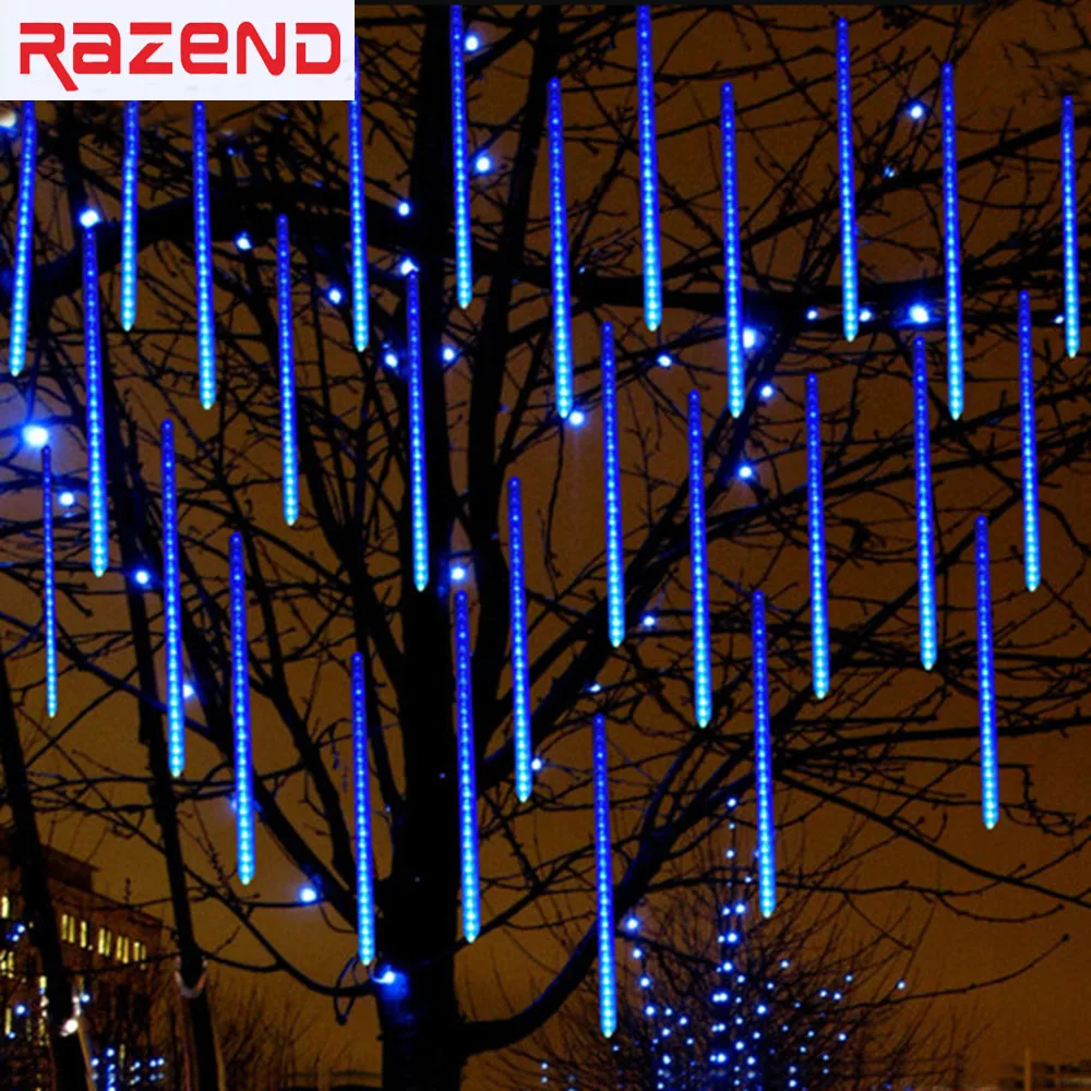 Meteor Rain Light String 50cm 30cm 20cm 110V 220V AC LED Christmas Lights Tube Xmas Wedding Garden Outdoor Holiday Lights