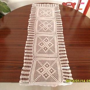 2016 new cotton crochet lace table runner for wedding with flowers cutout round table cloth table cover towel for table