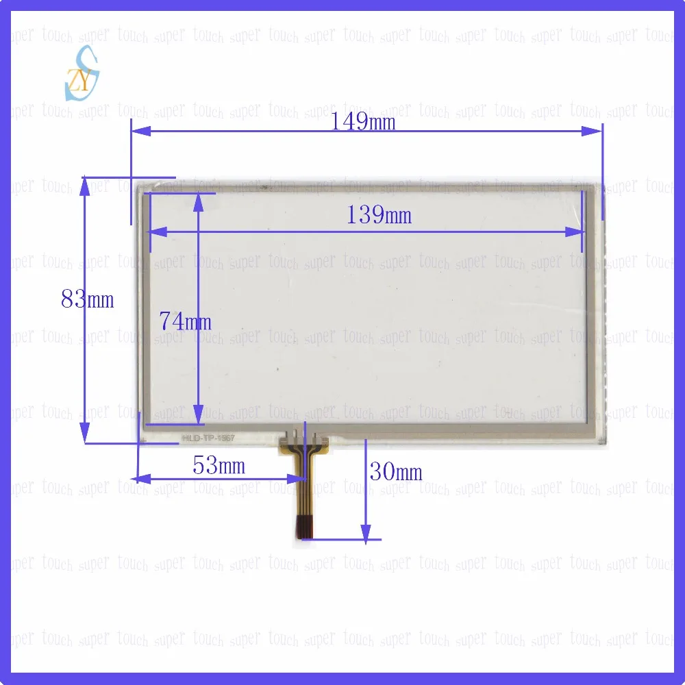 

ZhiYuSun HLD-TP-1567 6-дюймовая 4-проводная резистивная сенсорная панель для автомобиля DVD, 149*83 GPS навигатор Экран стекло это совместимо