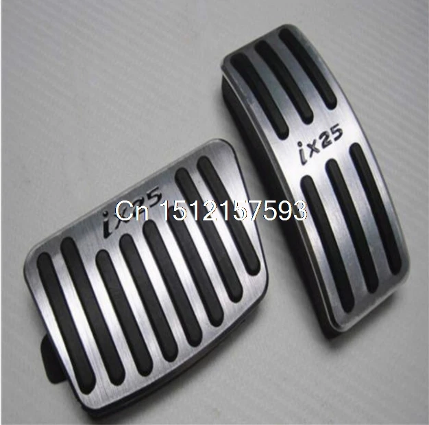 2Pcs For Hyundai IX25 Silver Alloy Pedal Cover Brake Car Pedal Free Shipping