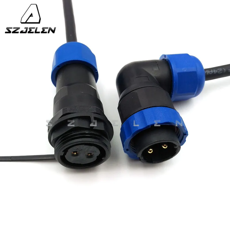 SD20TA-ZP ,90 Degree Elbow Waterproof Connectors 2 Pin, Cable Docking Connector Male And Female Rat, Device Power Plug Socket