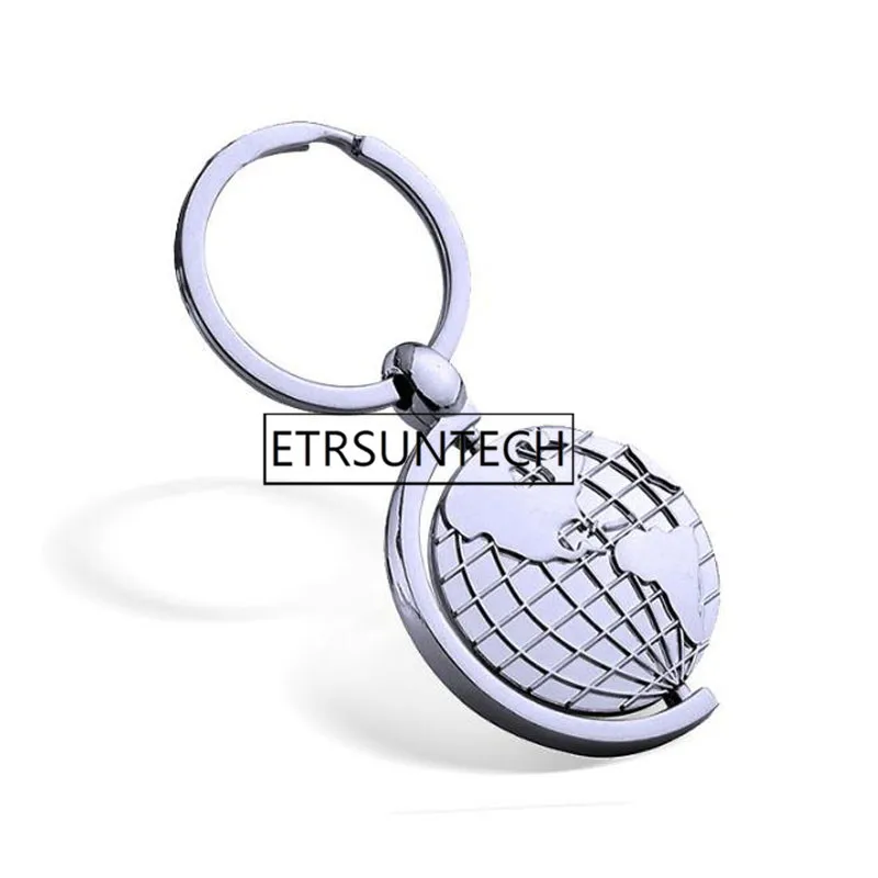 

100pcs Metal Zinc Alloy Globe Keychain Round Keyring Wedding Party Favor and Gift Promotion Souvenir