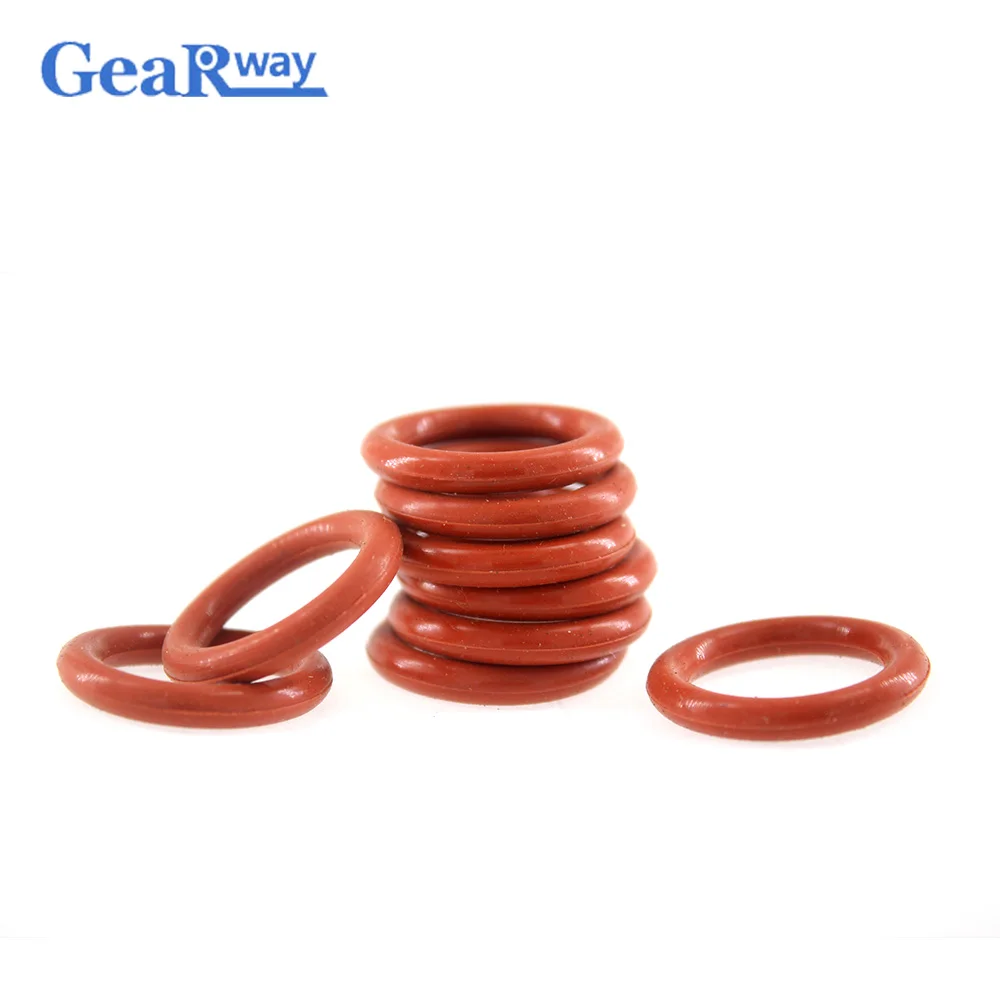 Gearway O Ring Seal 4mm CS Red Silicon O Ring Sealing Gasket 42/45/48/50/90/95/100mm OD VMQ 55SH Hardness O Type Ring