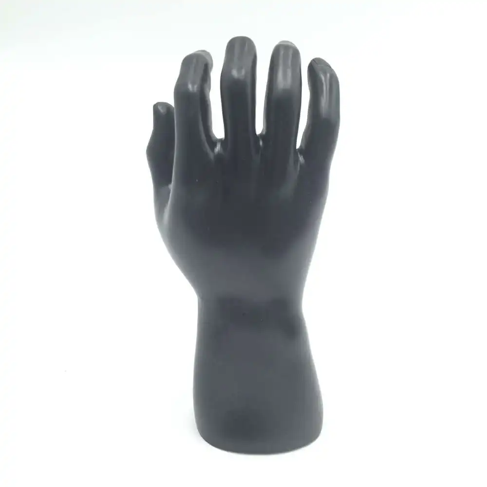 CAMMITEVER Black Plastic Mannequin Hand Man Right Hands Jewelry Nail Gloves Ring Bracelet Showcase