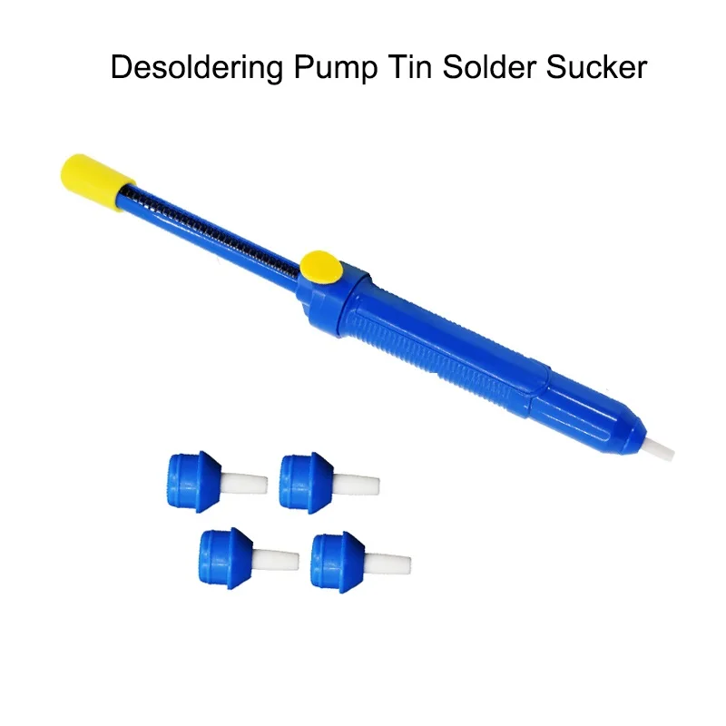 

New Tin Solder Sucker Desoldering Gun Antistatic Soldering Iron Pen with 5 pcs Suckers For Welding Repair Desoldering Pumps