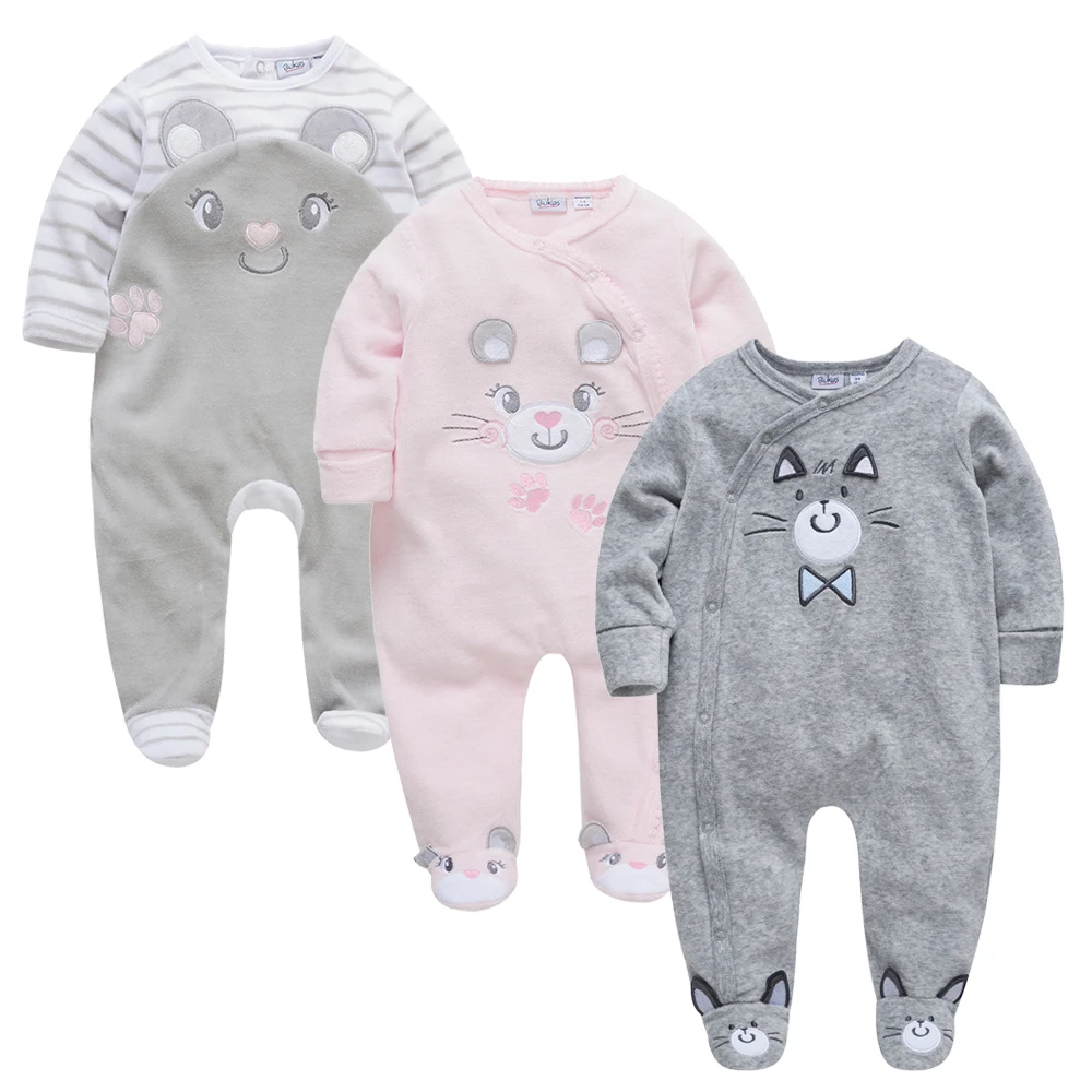 

Kavkas 2 3 pcs/lot Baby Rompers Winter Girls Overalls Long Sleeve Cartoon Newborn Babies Girl Jumpsuit Infant Boys Pajamas