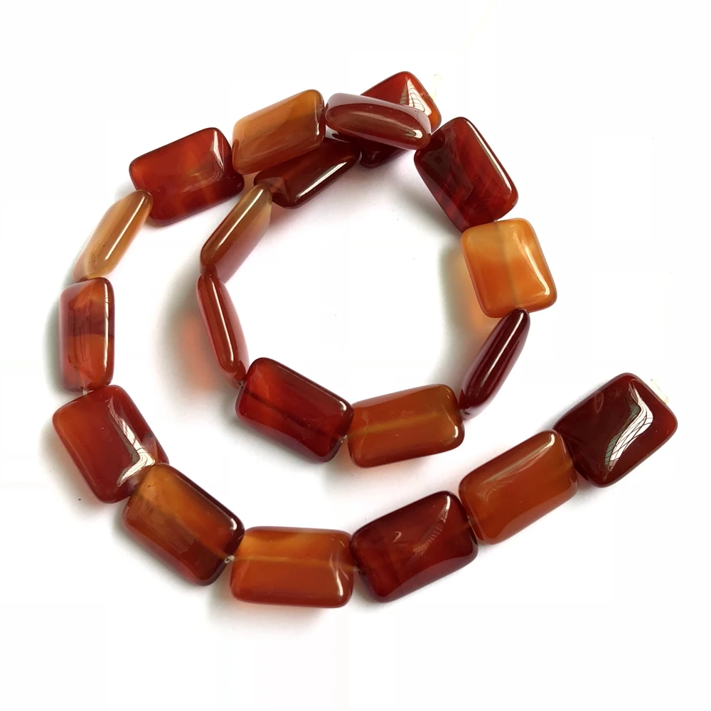 Natural A Quality Red Carnelian Beads Red Agate 14x20mm Rectangle Bead Gem Loose Beads For Jewelry Making,1strand 15.5